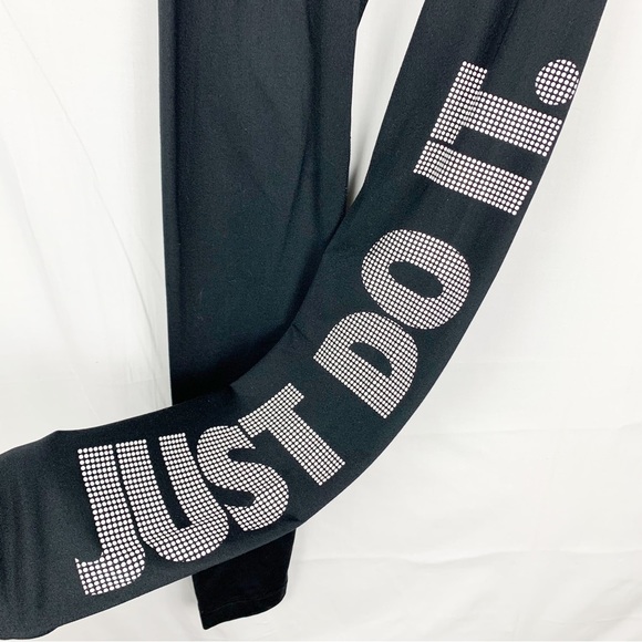 Nike Pro Dri-Fit Tights Black Just Do It Spell Out Base Layer Size S - Picture 5 of 11
